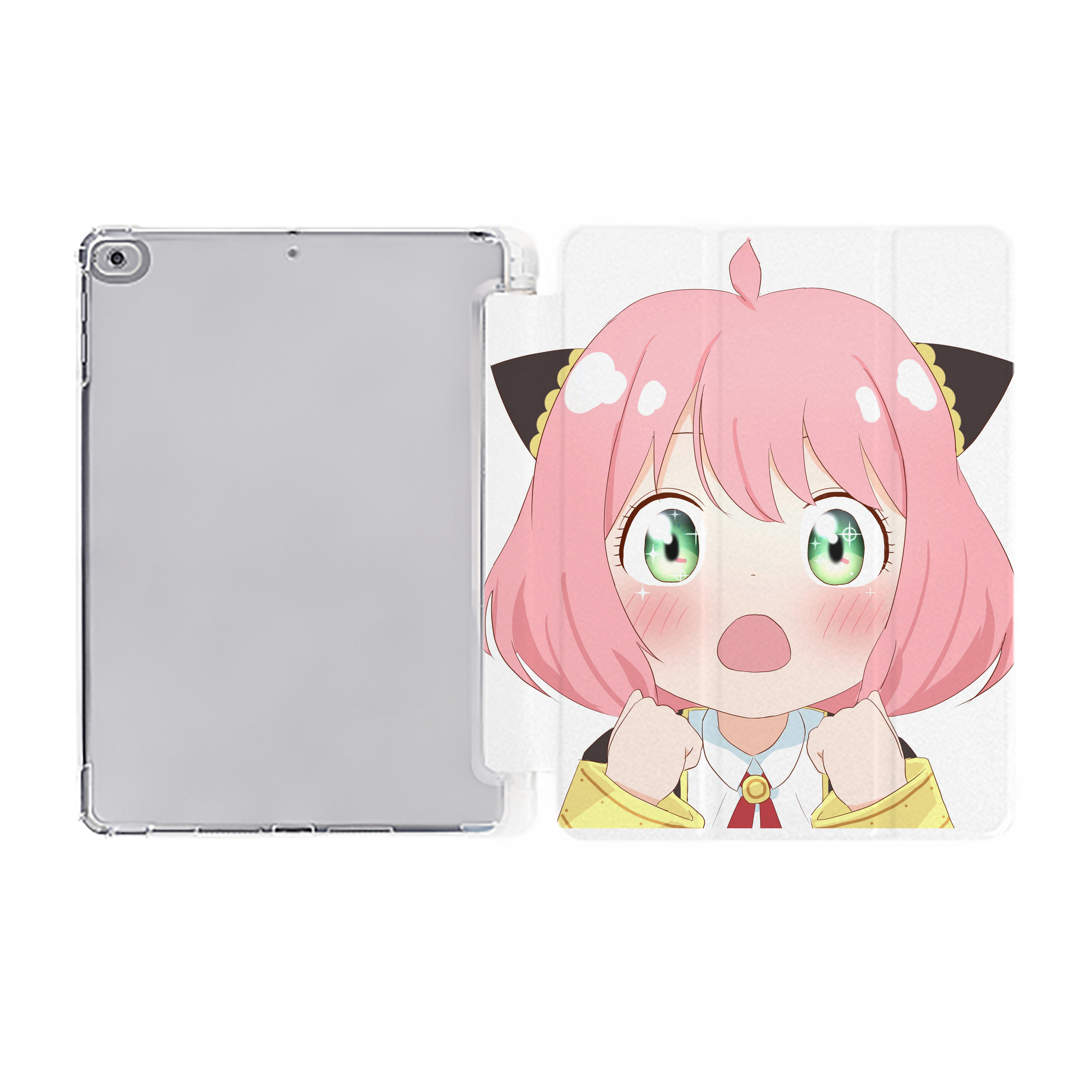 （画像用） SPY×FAMILY间谍家家酒 IPad ケース ペン収納付き 三つ折りスタンド PUレザー×シリコン 対応機種9.5/10.5/10.9インチ